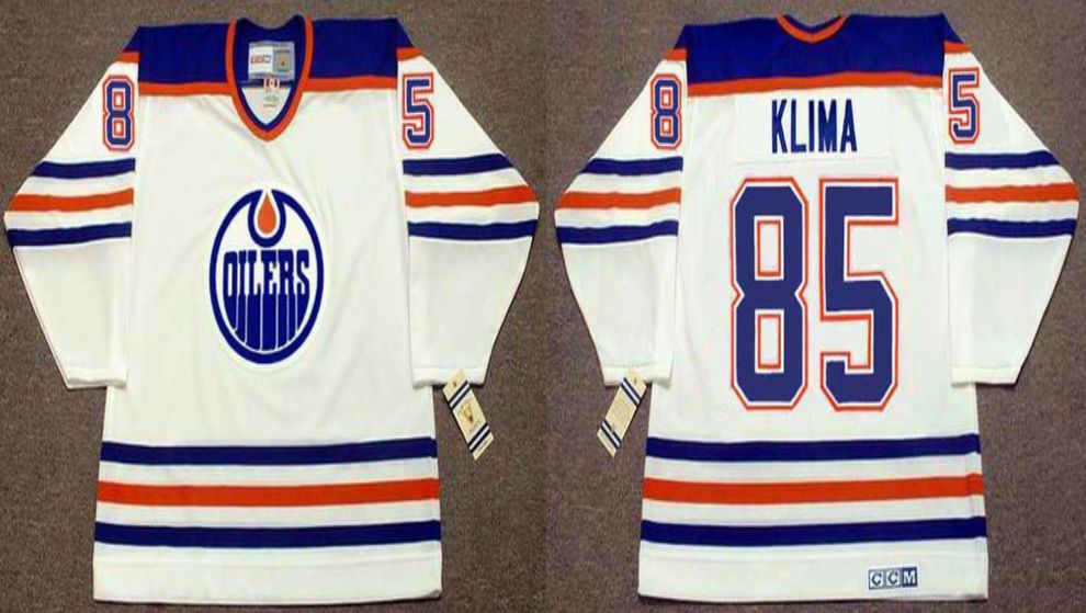 2019 Men Edmonton Oilers #85 Klima White CCM NHL jerseys->edmonton oilers->NHL Jersey